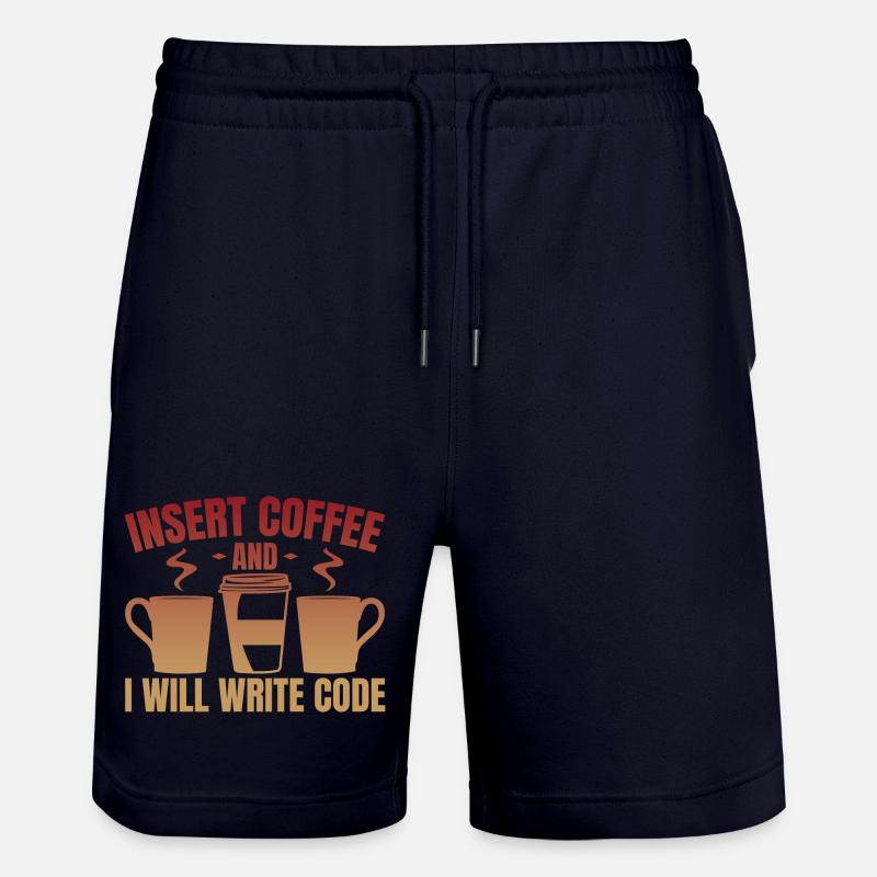 Kaffee einwerfen und Code schreiben - Stanley/Stella Unisex Bio Joggingshorts Trainer  - Dark navy