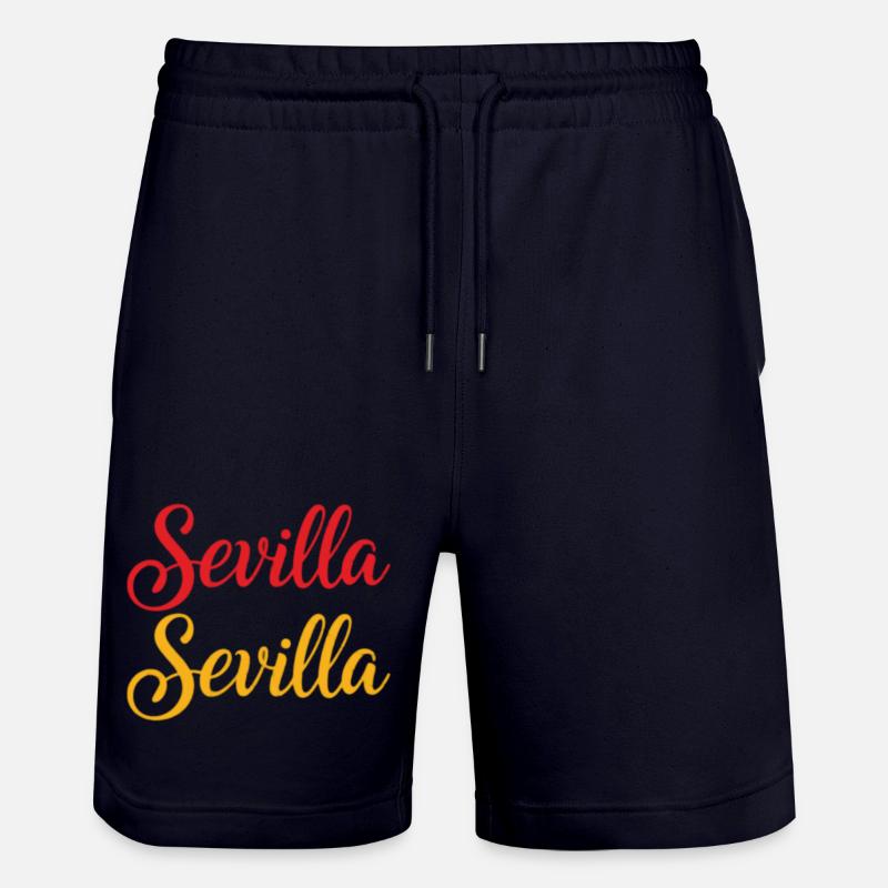 Sevilla Script Duo Rot Gelb Retro - Stanley/Stella Unisex Bio Joggingshorts Trainer  - Dark navy