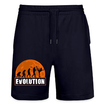 Entwicklung des Retro-Eiskunstläufers - Stanley/Stella Unisex Bio Joggingshorts Trainer  - Dark navy - Vorne - Nik (191cm) & Marisol (170cm)