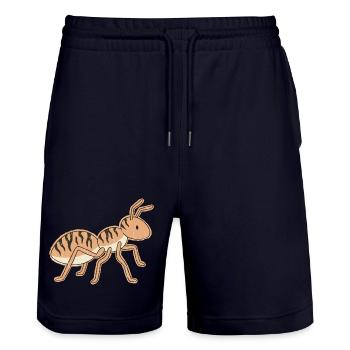 Stylized Tiger Ant Tiger Stripes - Stanley/Stella Trainer Unisex Organic Jogging Shorts - dark navy - Front - Nik (191cm) & Marisol (170cm)
