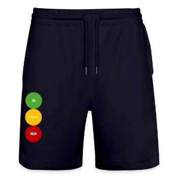 Du hast immer die Wahl - Stanley/Stella Unisex Bio Joggingshorts Trainer  - Dark navy - Vorne - Nik (191cm) & Marisol (170cm)