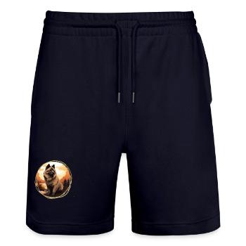 Eurasier Herbst Abenteuer - Stanley/Stella Unisex Bio Joggingshorts Trainer  - Dark navy - Vorne - Nik (191cm) & Marisol (170cm)