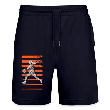 Basketball Women's Basketball Women's Basketball - Stanley/Stella Trainer Unisex Organic Jogging Shorts - dark navy - Front - Nik (191cm) & Marisol (170cm)