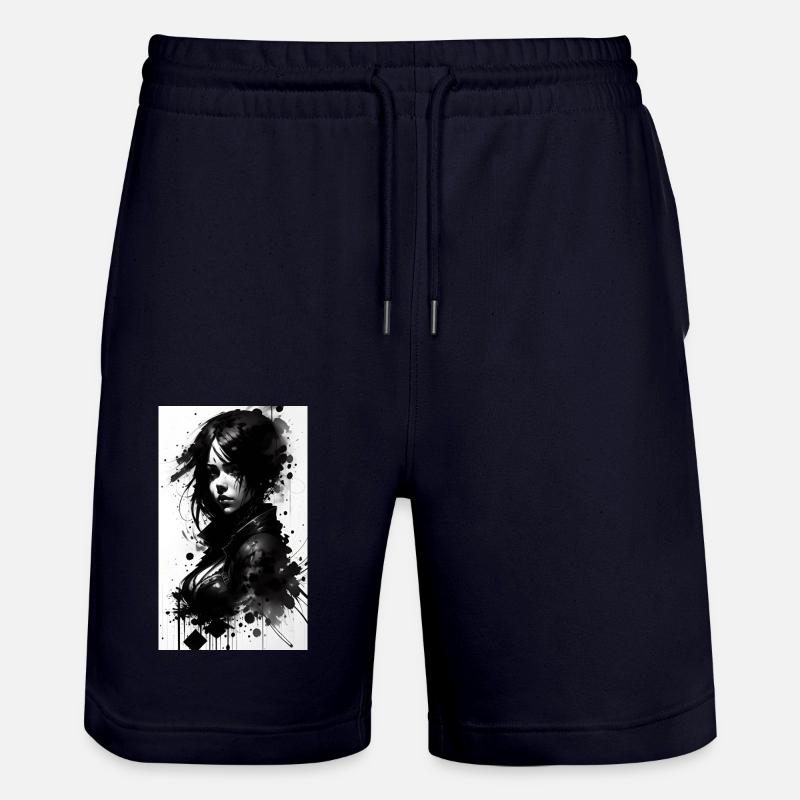 Frau | Gesicht | Mädchen | Anime - Stanley/Stella Unisex Bio Joggingshorts Trainer  - Dark navy