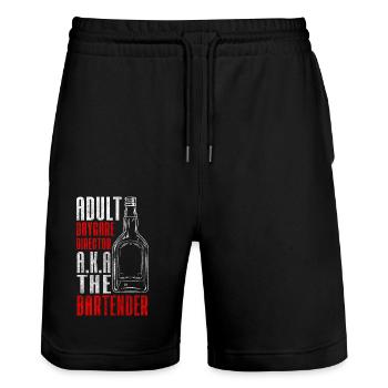 Barkeeper Club - Stanley/Stella Unisex Bio Joggingshorts Trainer  - Schwarz - Vorne - Nik (191cm) & Marisol (170cm)