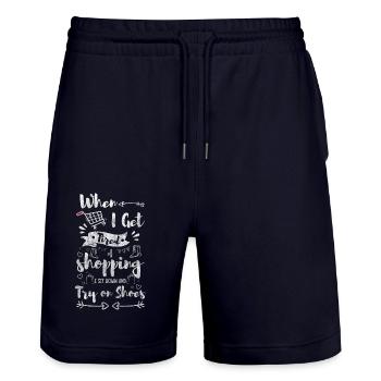 Shopping Money Gift Shopping Mall - Stanley/Stella Trainer Unisex Organic Jogging Shorts - dark navy - Front - Nik (191cm) & Marisol (170cm)