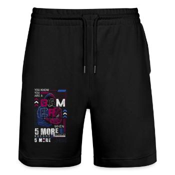 Gaming Nerd Gamepad Controller - Stanley/Stella Unisex Bio Joggingshorts Trainer  - Schwarz - Vorne - Nik (191cm) & Marisol (170cm)