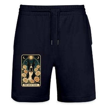 Deutsche Dogge - Stanley/Stella Unisex Bio Joggingshorts Trainer  - Dark navy - Vorne - Nik (191cm) & Marisol (170cm)