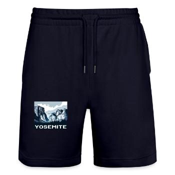 États-Unis Parc national de Yosemite Sierra Nevada Bleu Blanc - Short de jogging bio TRAINER Stanley/Stella unisexe - marine foncé - Devant - Nik (191cm) & Marisol (170cm)