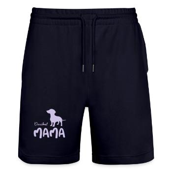 Dackel Mama - Stanley/Stella Unisex Bio Joggingshorts Trainer  - Dark navy - Vorne - Nik (191cm) & Marisol (170cm)