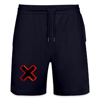 Urban Glow - Stanley/Stella Trainer Unisex Organic Jogging Shorts - dark navy - Front - Nik (191cm) & Marisol (170cm)