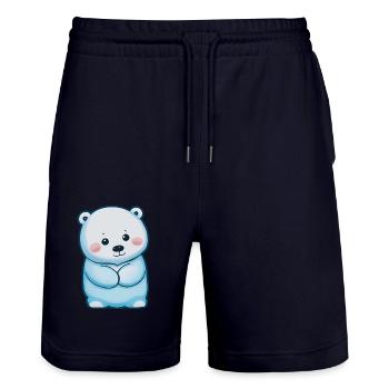 Ours polaire totalement mignon - Short de jogging bio TRAINER Stanley/Stella unisexe - marine foncé - Devant - Nik (191cm) & Marisol (170cm)