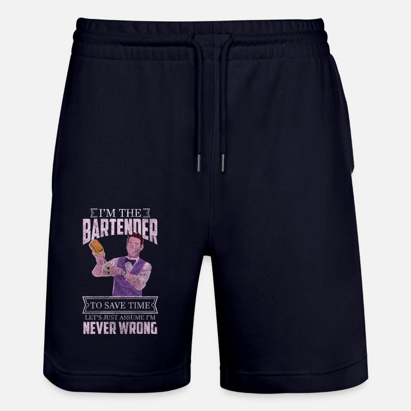 Barman Disco Shaker Humour - Short de jogging bio TRAINER Stanley/Stella unisexe - marine foncé