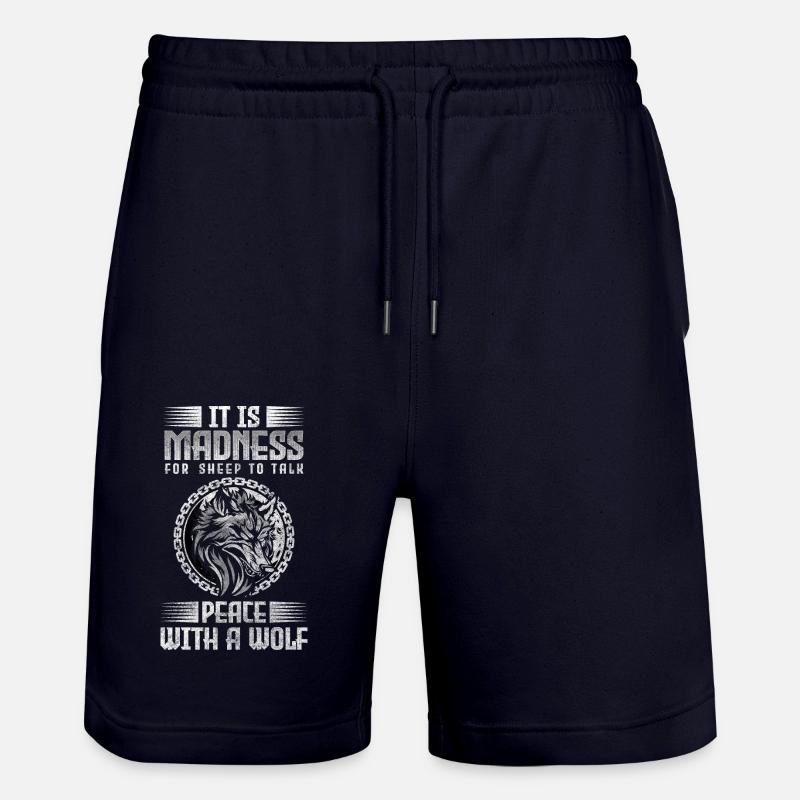 Wolf Pack Strength Wilderness - Stanley/Stella Trainer Unisex Organic Jogging Shorts - dark navy