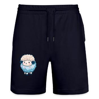 Mouton totalement mignon - Short de jogging bio TRAINER Stanley/Stella unisexe - marine foncé - Devant - Nik (191cm) & Marisol (170cm)