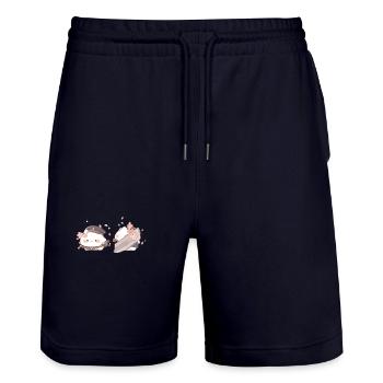 Trop mignon - Short de jogging bio TRAINER Stanley/Stella unisexe - marine foncé - Devant - Nik (191cm) & Marisol (170cm)