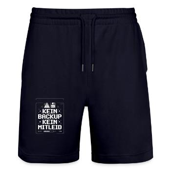 Kein Backup Kein Mitteid - Stanley/Stella Unisex Bio Joggingshorts Trainer  - Dark navy - Vorne - Nik (191cm) & Marisol (170cm)