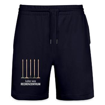 Gärtner Garten, Leiter vom Rechenzentrum Admin EDV - Stanley/Stella Unisex Bio Joggingshorts Trainer  - Dark navy - Vorne - Nik (191cm) & Marisol (170cm)
