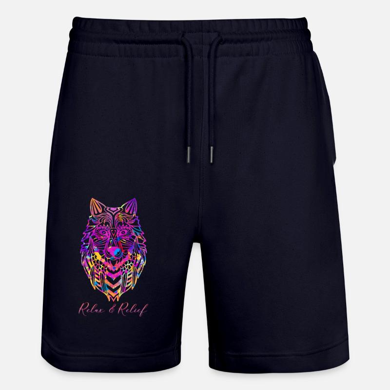 Relax&Relief Wolf - Stanley/Stella Unisex Bio Joggingshorts Trainer  - Dark navy