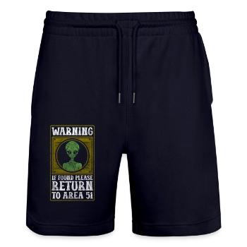 Aliens Universum Sterne - Stanley/Stella Unisex Bio Joggingshorts Trainer  - Dark navy - Vorne - Nik (191cm) & Marisol (170cm)