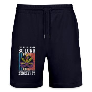 Party Parade Kostümfest Schutz - Stanley/Stella Unisex Bio Joggingshorts Trainer  - Dark navy - Vorne - Nik (191cm) & Marisol (170cm)
