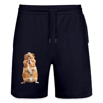 Meerschweinchen - Stanley/Stella Unisex Bio Joggingshorts Trainer  - Dark navy - Vorne - Nik (191cm) & Marisol (170cm)