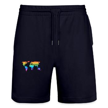 all different all equal. Love is Love. - Stanley/Stella Unisex Bio Joggingshorts Trainer  - Dark navy - Vorne - Nik (191cm) & Marisol (170cm)