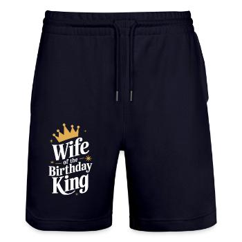 Frau Ehefrau Partnerin Familie Verheiratet - Stanley/Stella Unisex Bio Joggingshorts Trainer  - Dark navy - Vorne - Nik (191cm) & Marisol (170cm)
