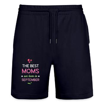Die besten Mütter werden im September geboren - Stanley/Stella Unisex Bio Joggingshorts Trainer  - Dark navy - Vorne - Nik (191cm) & Marisol (170cm)