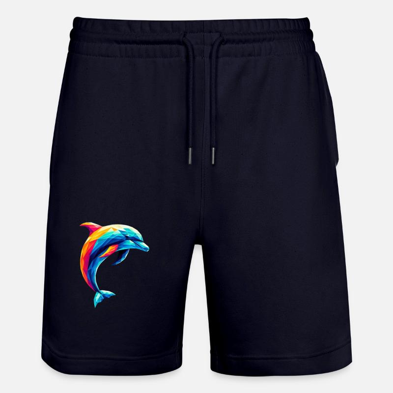 Ein bunter Delfin im Polygon-Stil - Stanley/Stella Unisex Bio Joggingshorts Trainer  - Dark navy