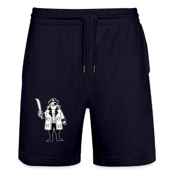 Pirat - Stanley/Stella Unisex Bio Joggingshorts Trainer  - Dark navy - Vorne - Nik (191cm) & Marisol (170cm)