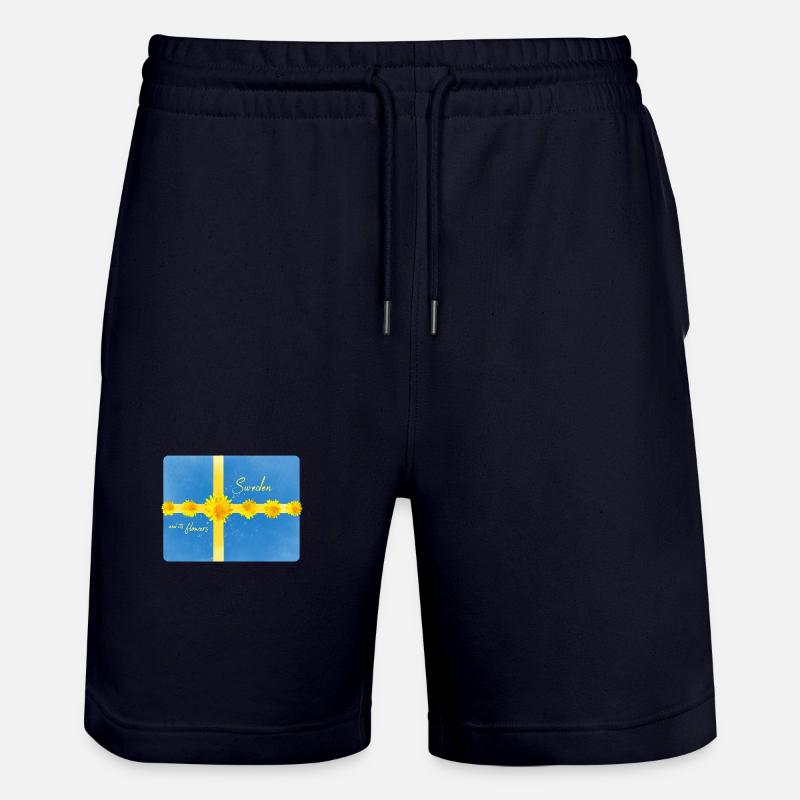 Suède Fleurs Suède Drapeau - Short de jogging bio TRAINER Stanley/Stella unisexe - marine foncé