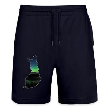 Die Karte von Finnland - Stanley/Stella Unisex Bio Joggingshorts Trainer  - Dark navy - Vorne - Nik (191cm) & Marisol (170cm)