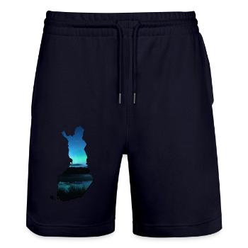 Map of Finland, the flag of finland - Stanley/Stella Trainer Unisex Organic Jogging Shorts - dark navy - Front - Nik (191cm) & Marisol (170cm)