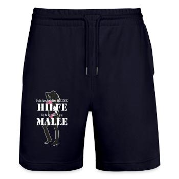 Ich brauche keine Hilfe ich brauche Malle - Stanley/Stella Unisex Bio Joggingshorts Trainer  - Dark navy - Vorne - Nik (191cm) & Marisol (170cm)