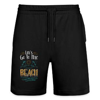 Voyage d’été sur la côte - Short de jogging bio TRAINER Stanley/Stella unisexe - noir - Devant - Nik (191cm) & Marisol (170cm)