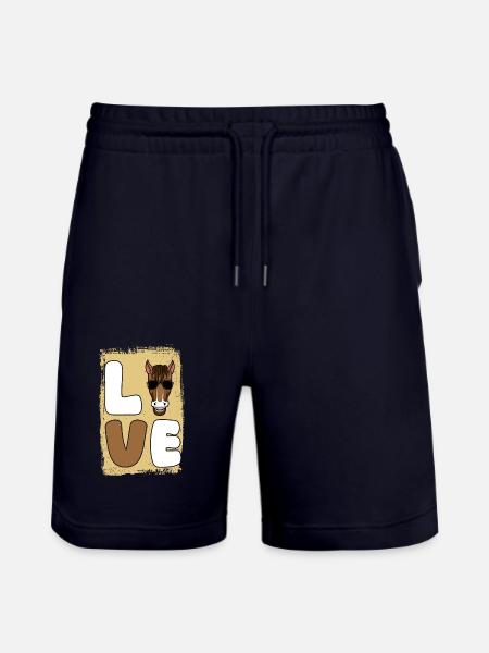 Riding Horse - Stanley/Stella Trainer Unisex Organic Jogging Shorts - dark navy
