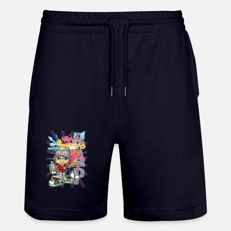 Graffiti boy background - Stanley/Stella Unisex Bio Joggingshorts Trainer  - Dark navy