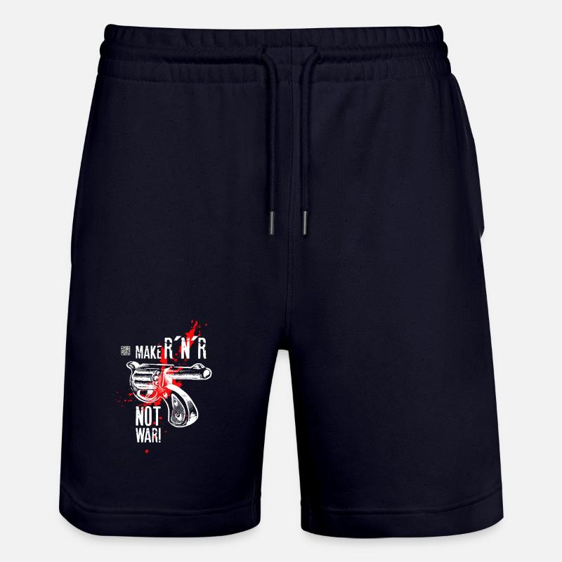 Make Rock´n´Roll Not War "Selfvolver-Version - Stanley/Stella Unisex Bio Joggingshorts Trainer  - Dark navy