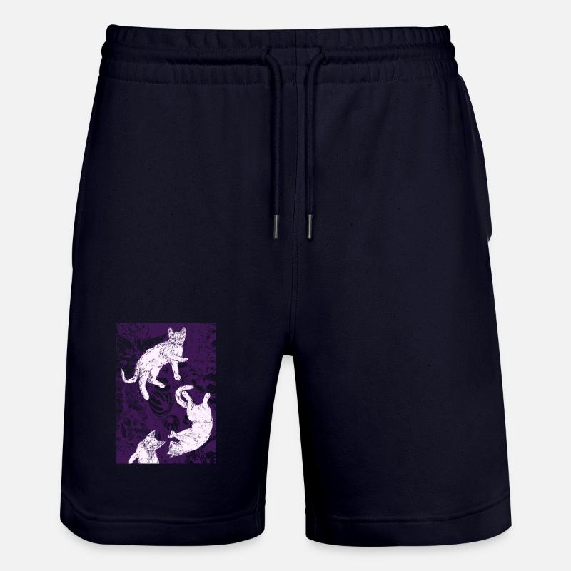 THREE WHITE KITTENS - Stanley/Stella Trainer Unisex Organic Jogging Shorts - dark navy