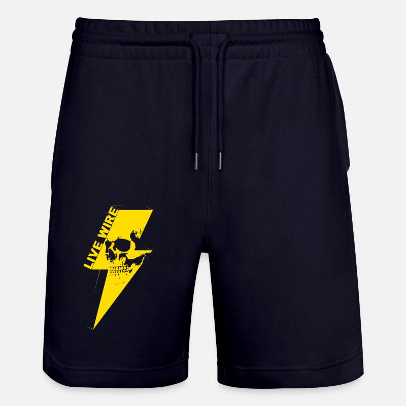 live wire skull yellow - Short de jogging bio TRAINER Stanley/Stella unisexe - marine foncé