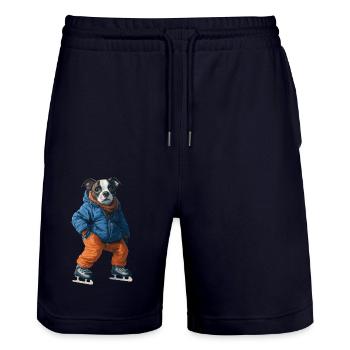 Hund - Stanley/Stella Unisex Bio Joggingshorts Trainer  - Dark navy - Vorne - Nik (191cm) & Marisol (170cm)
