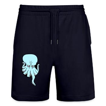 Poulpe trou tentacule ennuyé montrer mauvais œil - Short de jogging bio TRAINER Stanley/Stella unisexe - marine foncé - Devant - Nik (191cm) & Marisol (170cm)