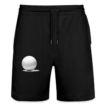 The golf ball. - Stanley/Stella Trainer Unisex Organic Jogging Shorts - black - Front - Nik (191cm) & Marisol (170cm)