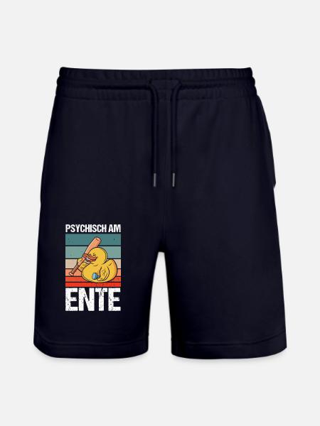 Psychically on the duck - Stanley/Stella Trainer Unisex Organic Jogging Shorts - dark navy