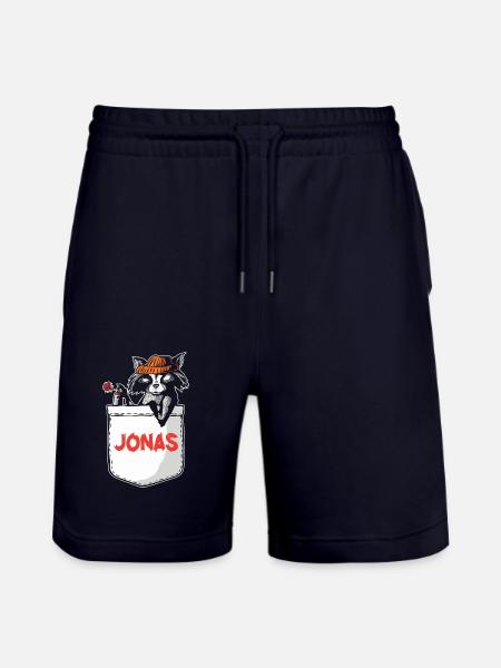 Raccoon Jonas - Stanley/Stella Trainer Unisex Organic Jogging Shorts - dark navy
