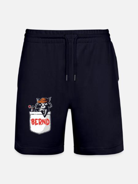 Raccoon Bernd - Stanley/Stella Trainer Unisex Organic Jogging Shorts - dark navy