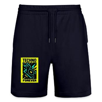 Techno pour toujours - Short de jogging bio TRAINER Stanley/Stella unisexe - marine foncé - Devant - Nik (191cm) & Marisol (170cm)