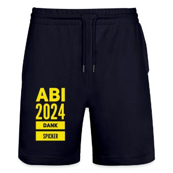 Abitur 2024 lustige Sprüche - Stanley/Stella Unisex Bio Joggingshorts Trainer  - Dark navy - Vorne - Nik (191cm) & Marisol (170cm)