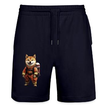 Shiba Inu - Stanley/Stella Unisex Bio Joggingshorts Trainer  - Dark navy - Vorne - Nik (191cm) & Marisol (170cm)